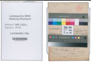 Entnazifizierung Otto Lechtenfeld , geb. 11.08.1898 (Notar)