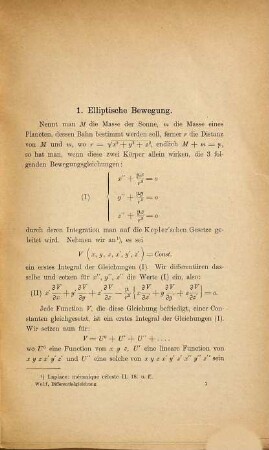 Die Differentialgleichung der mittleren Anomalie und die Wahrscheinlichkeit der Convergenz in der Darstellung ihres Integrals
