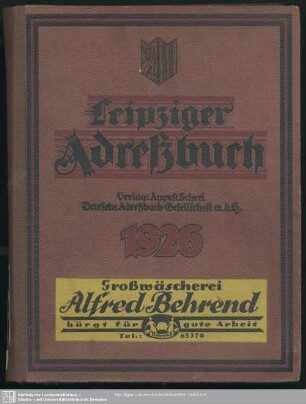 105.1926: Leipziger Adreß-Buch