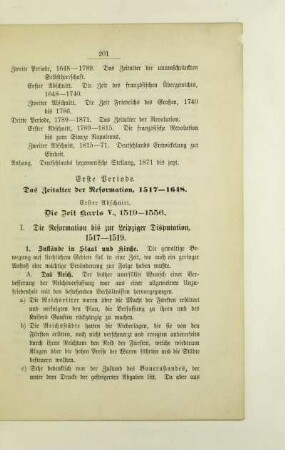 Erste Periode. Das Zeitalter der Reformation, 1517-1648