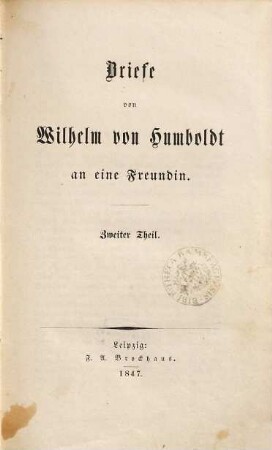 Briefe an eine Freundin [i.e. Charlotte Diede], 2
