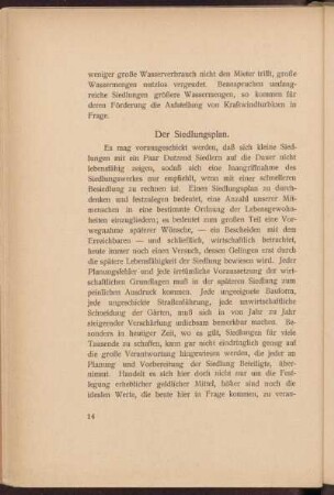 Der Siedlungsplan.