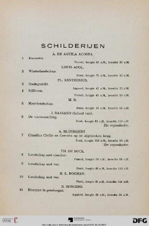 Schilderijen (Nr. 1-172)