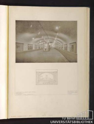 Teil VI. Tafel 47. Untergrundbahnhof Inselbrücke: Innenansicht. Architekt: Alfred Grenander.