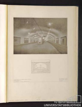 Teil VI. Tafel 47. Untergrundbahnhof Inselbrücke: Innenansicht. Architekt: Alfred Grenander.
