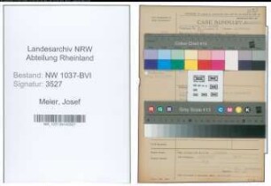 Entnazifizierung Josef Meier , geb. 25.02.1899 (Prokurist)