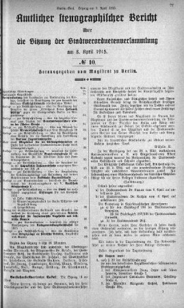 No. 10, 8. April 1915