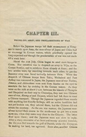 Chapter III. Phung-Do; Asan; and proclamations of war