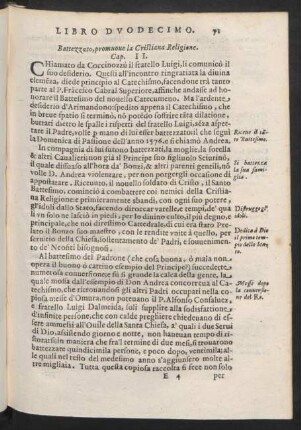 Cap. II. Battezzato, promuove la Cristiana Religione