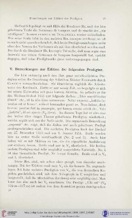 V. Bemerkungen zur Edition der folgenden Predigten