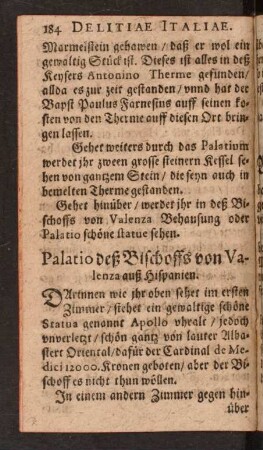 Palatio deß Bischoffs von Valenza auß Hispanien.
