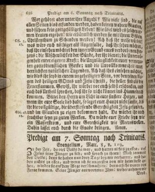 Predigt am 7. Sonntag nach Trinitatis. - Predigt am 9. Sonntag nach Trinitatis.