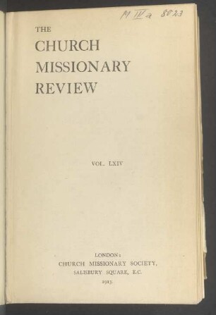 64.1913: Church missionary review