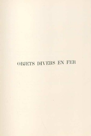 Objets divers en fer