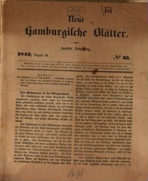 Neue hamburgische Blätter. 2,35/38. 1842