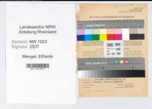 Entnazifizierung Elfriede Mengel , geb. 26.01.1906 (Werkzeugfabrikant)