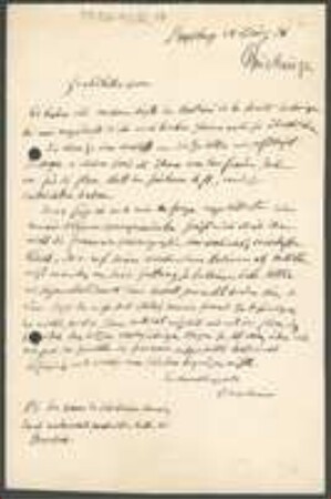 Brief von Jean Daniel Buchinger an Unbekannt