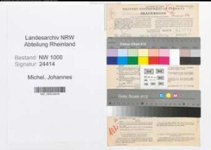Entnazifizierung Johannes Michel, geb. 27.04.1905 (Verw.Angest.)