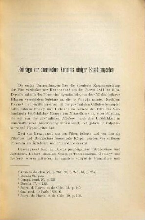 Beiträge zur chemischen Kenntnis einiger Basidiomyceten