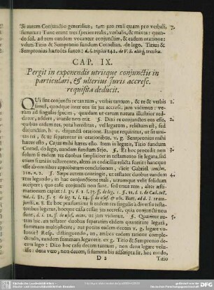 Cap. IX. Pergir in exponendis utrisque coniunctis in particulari, & ulterius Iuris accresc. requisita deducit
