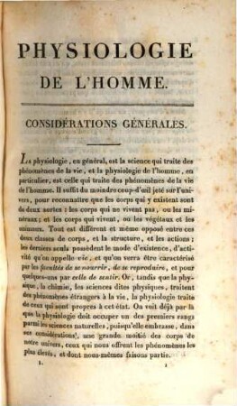 Physiologie de l'homme, 1