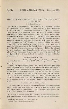 North American fauna, No. 10. Revison of the shrews of the American Genera Blarina and Notiosorex