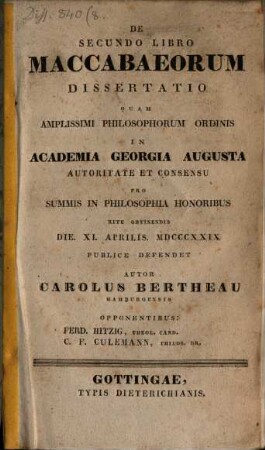 De secundo libro Maccabaeorum dissertatio