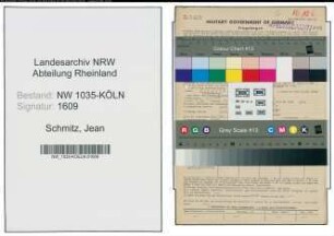 Entnazifizierung Jean Schmitz , geb. 06.02.1898 (Kaufmaennischer Angestellter)