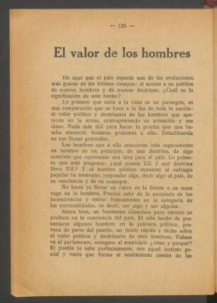 El valor de los hombres