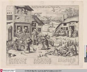 [Allegorische Szene mit flämischen Sprüchen; Allegorical Scene with Flemish Proverbs]