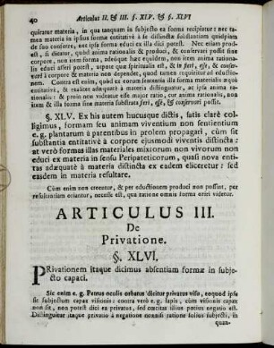 Articulus III. De privatione.