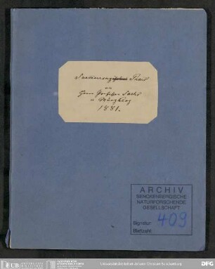 Bericht zur Verleihung des Soemmerring-Preises an Julius von Sachs