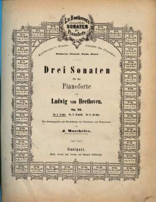 L. v. Beethoven's sämmtliche Sonaten für Pianoforte. 16, Op. 31,1