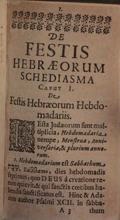Johan. Jonstonii, Doctoris Medici De Festis Hebraeorum Et Graecorum Schediasma : Cui accessit Lectionum Philologicarum Miscella