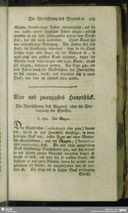 Vier und zwanzigstes Hauptstück. Die Verrichtung des Magens, oder die Verdauung der Speisen