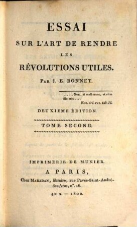 Essai sur l'art de rendre les revolutions utiles, 2