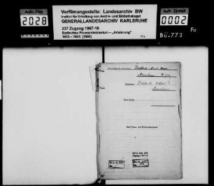 Kaeferle, Emil Witwe, Mannheim Erwerber: Alfred Kaeferle Mannheim