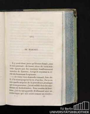 XVI. Du Mariage.