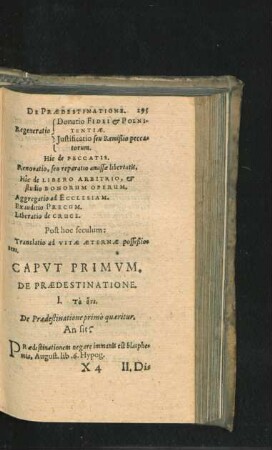 Caput Primum. De Praedestinatione.
