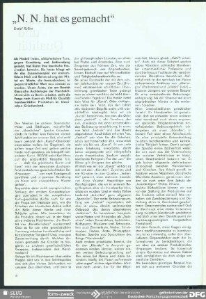 „N. N. hat es gemacht“ : Design und Qualität