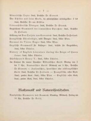 7-11, Mathematik und Naturwissenschaften