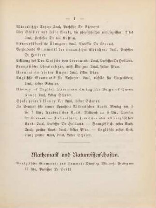 7-11, Mathematik und Naturwissenschaften