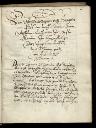 Widmung an Landgraf Wilhelm IV. von Hessen-Kassel (1532-1592)