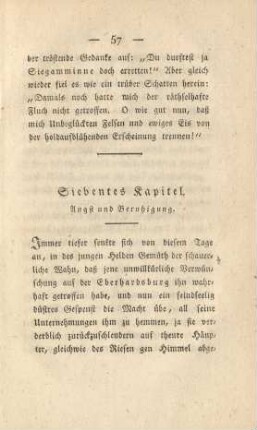 Siebentes Kapitel. Angst und Beruhigung