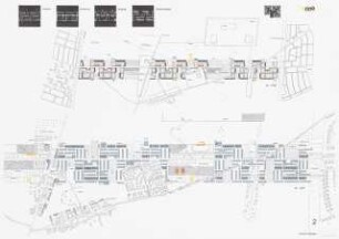 Entwicklungsperspektive für Großziethen Schinkelwettbewerb 1997: Lageplan 1:5000, 1:2500, Schemata