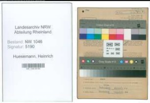 Entnazifizierung Heinrich Huesemann , geb. 02.06.1904 (Elektriker)