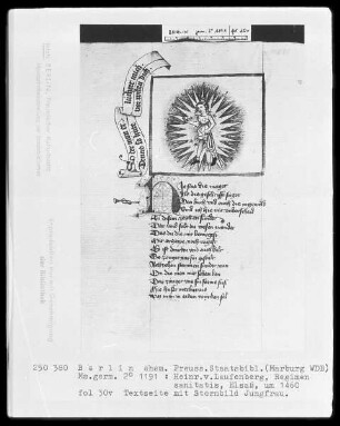 Heinrich von Laufenberg, Regimen sanitatis, deutsch — Sternbild Jungfrau, Folio 30verso