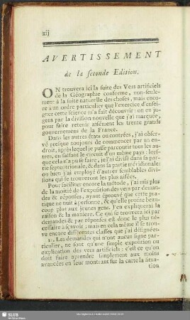 Avertissement de la seconde Edition