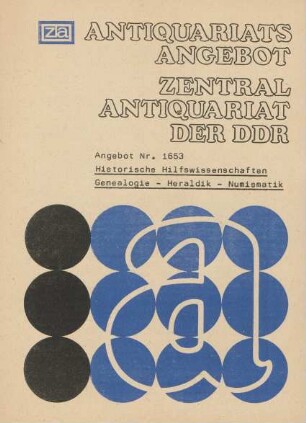 Nr. 1653: Historische Hilfswissenschaften Genealogie - Heraldik - Numismatik