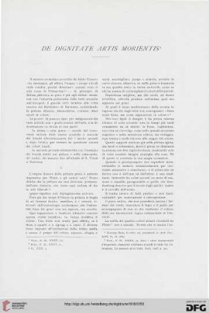 21: De dignitate artis morientis, [1]
